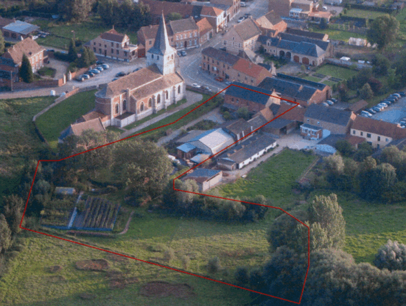 Luchtfoto Vergaderzaal Creative Wonderland, gelegen te Meldert tussen Leuven en Tienen